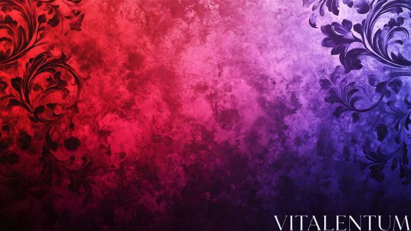 Gradient background shows floral ornaments with dark overlay