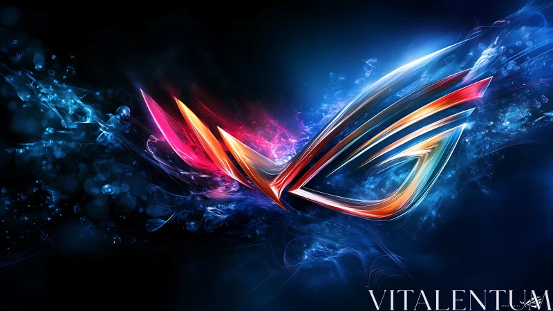 Neon wing emblem arcs through electric blue energy field.