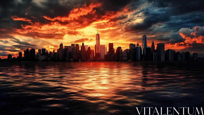 Skyfire melts into the city skyline and ignites restless water