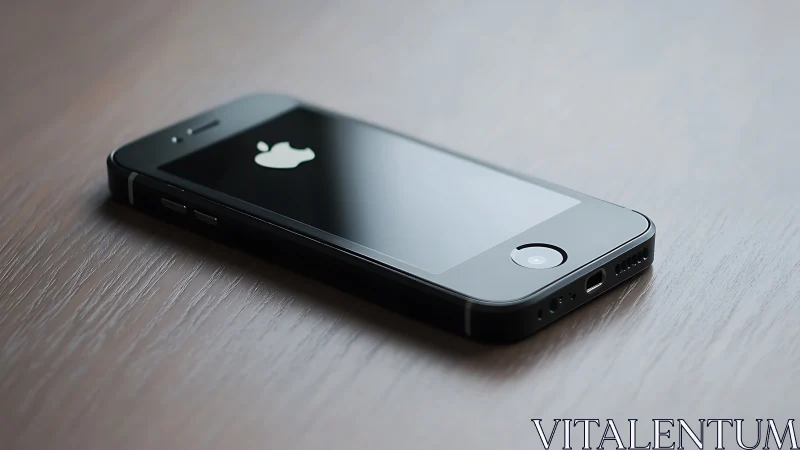 Apple iPhone device on textured surface.