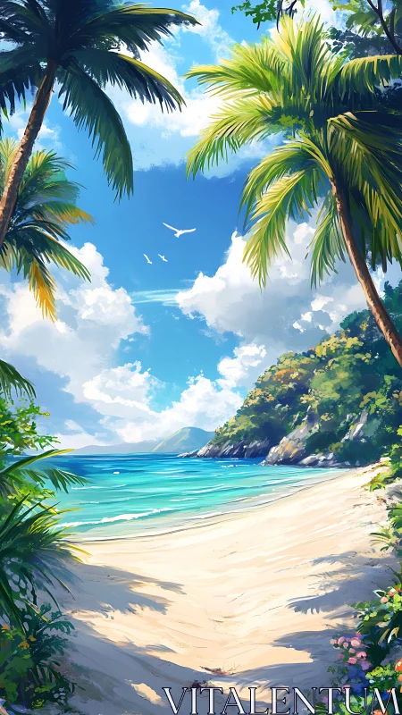 Tropical Paradise Cove. Serene Island Beach Escape.