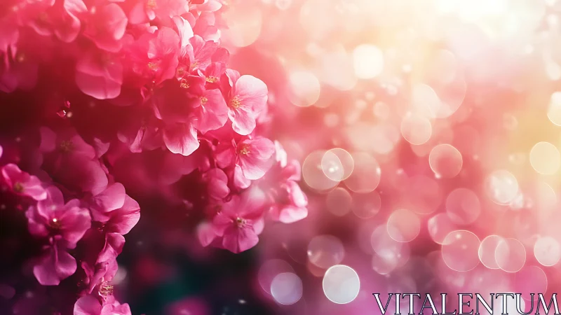 Pink Flowers with Soft Bokeh Background