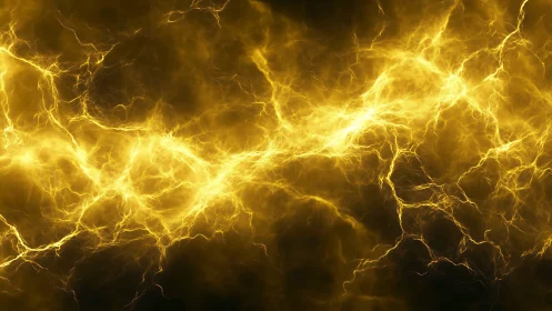 Golden electric energy stream runs diagonally across frame
