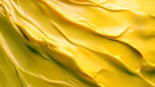 Golden ripples of glossy paint invite a bright, playful mood