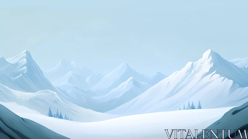 Whispering winter peaks under a pale sapphire sky.