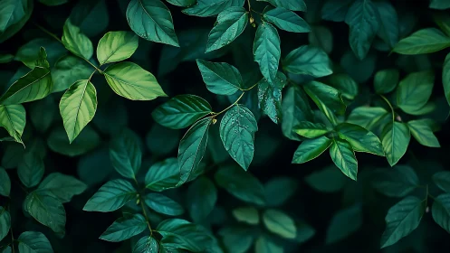 Dense green foliage fills frame under soft diffused light