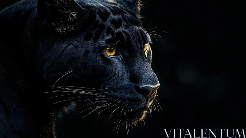 The Golden-Eyed Panther: A Portrait in Shadow.