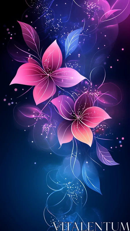 Bioluminescent Floral Composition with Gradient Luminance