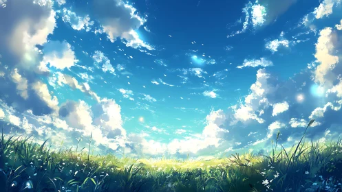 Daydream meadow under a sweeping cathedral of summer sky.