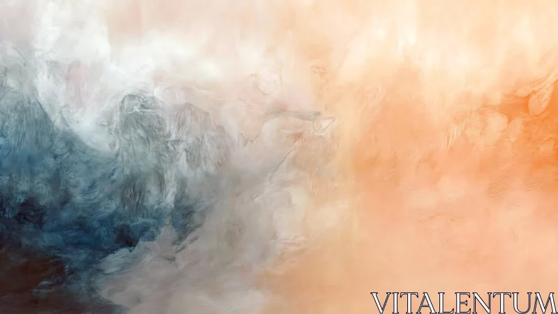 Soft abstract gradient with cool blue and warm peach tones.