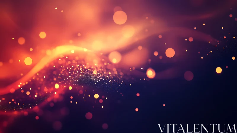 Abstract Light Particle Wave: Dynamic Bokeh Composition.