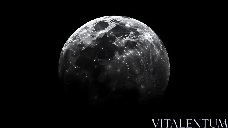 Midnight silver moon wired with secret city lights.