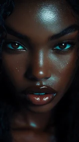 Luminous close-up portrait celebrates glowing confident beauty