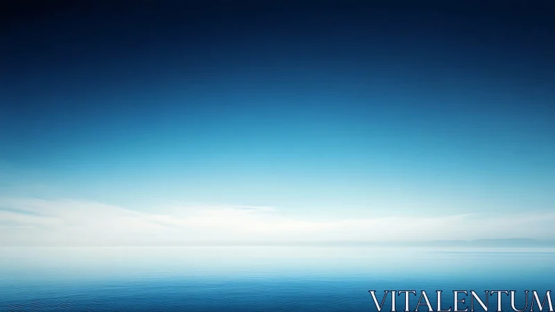 Horizon whispers softly as sky and sea melt into silence