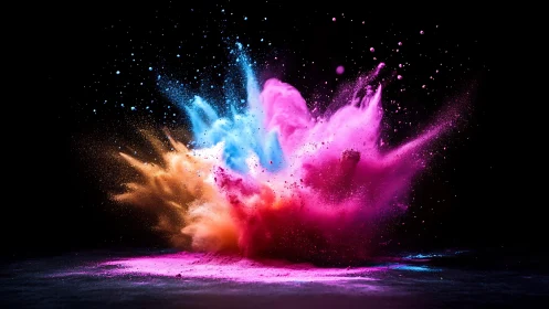 Bursting clouds of color dancing across the dark night.