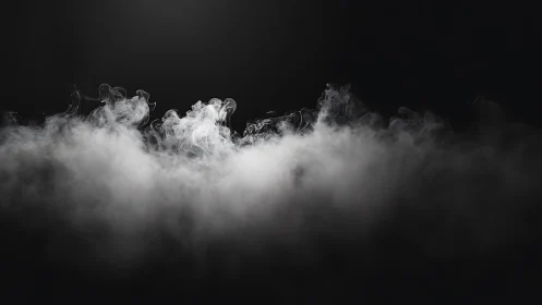 Ghostly Silver Vapor Cresting Over Midnight Silence.