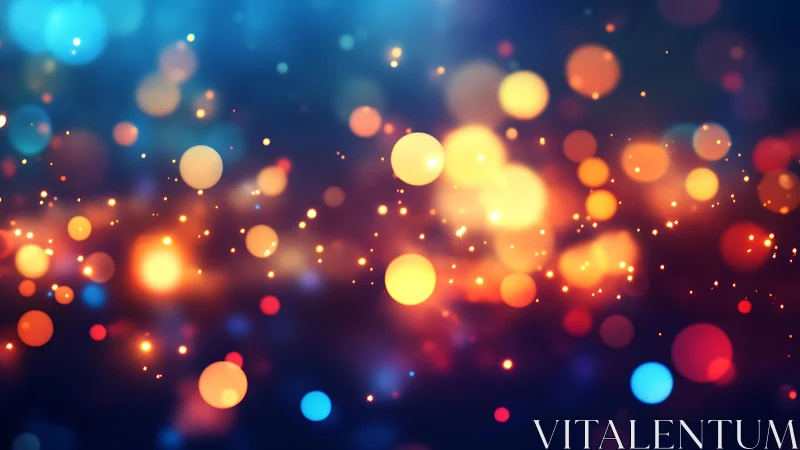 Vibrant abstract bokeh lights on a dark background, digital art.