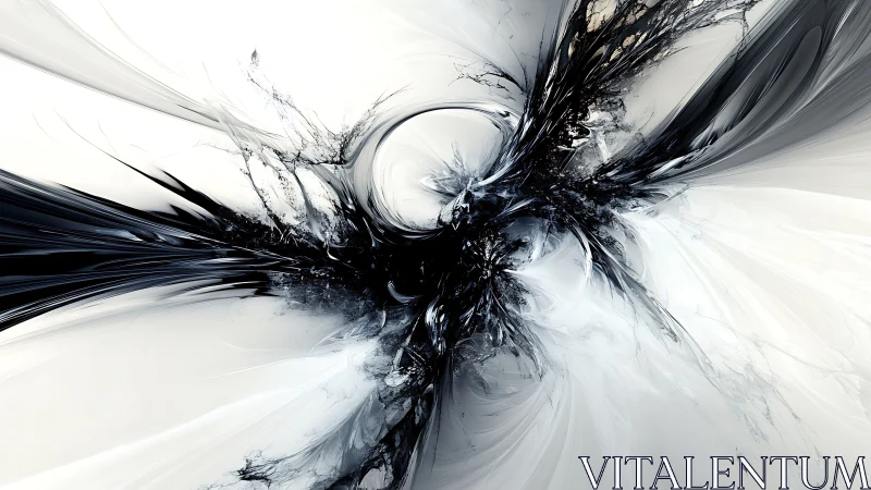 Monochrome fractal vortex with explosive radial motion.