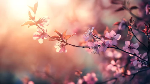 Spring Blossoms in Soft Golden Light
