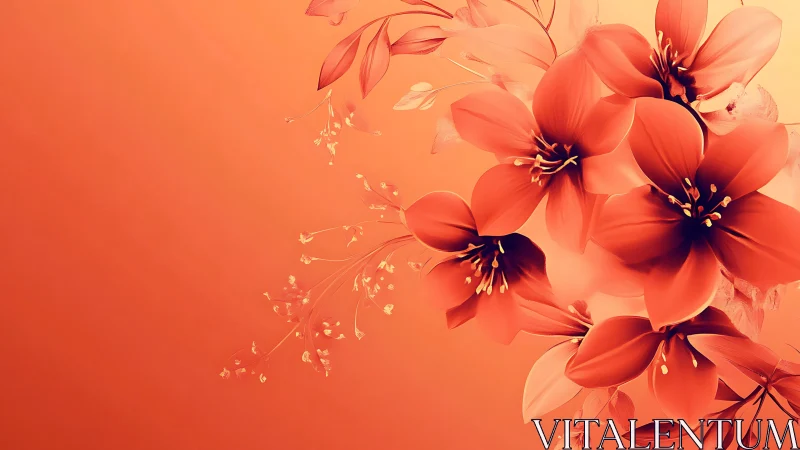 Coral blooms dance through amber twilight gradients.