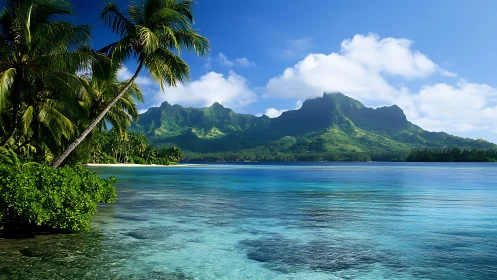 Paradise Beach Where Mountains Meet Turquoise Waters.