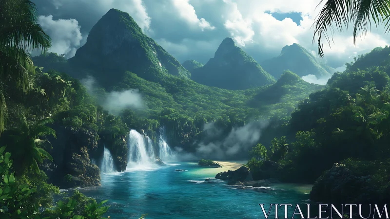 Emerald Cathedral: Waterfall Symphony in Living Stone.