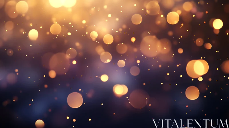 Golden bokeh lights drifting softly in a cozy twilight.