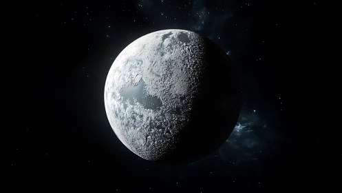 Frostbitten moon drifts through velvet-black star silence.