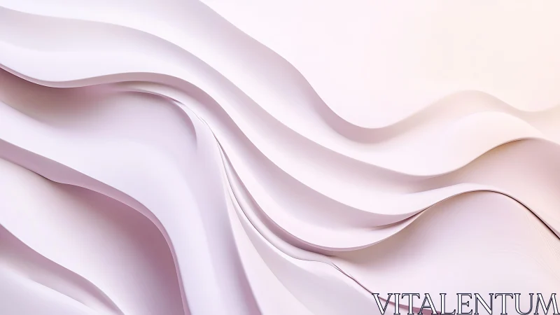 Soft Abstract Waves in Pastel Colors, Minimalist 3D Art Style.