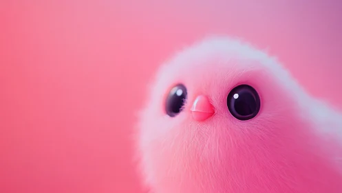 Candy-Coated Creature: A Fluffy Pink Gaze.