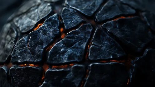 Smoldering basalt bloom cracked by hidden ember veins.