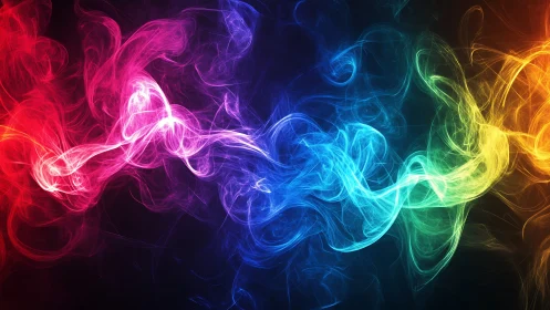 Prismatic Smoke Rivers Colliding in Neon Midnight Space.