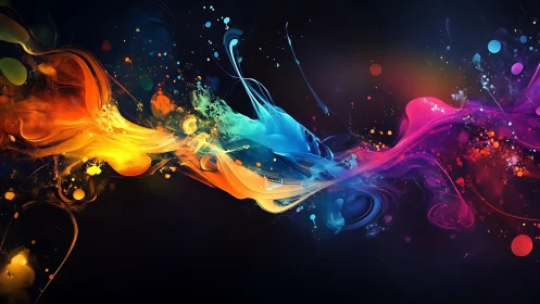 Chromatic fluid dynamics of colliding spectral ink plumes.