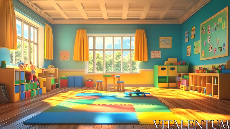 Sunlit playroom sanctuary where tiny imaginations bloom bright.