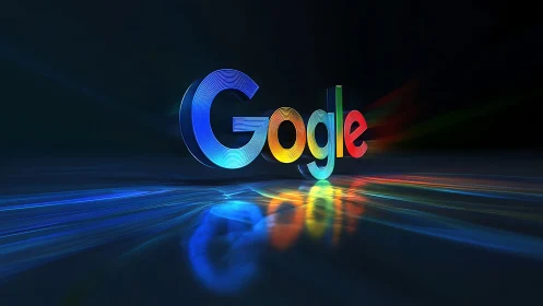 Google wordmark rendered in multicolor 3D light streaks.