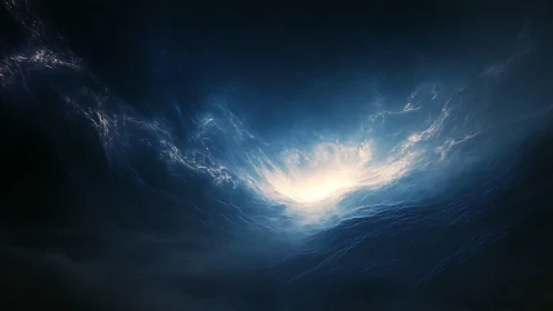 Celestial vortex ignites a radiant storm of cosmic light.