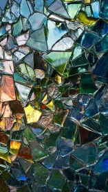 Colorful glass shards catch light in a lively mosaic