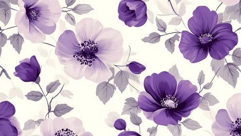 Purple Petals Dancing Together in Soft Blooms.
