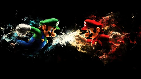 Mario Brothers Battle in Explosive Energy Clash.