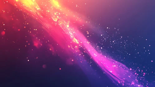 Radiant streaks of pink and gold drifting through deep night sky.