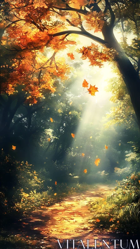 Luminescent Canopy: Autumnal Foliage Traversing Diffused Sunlight.