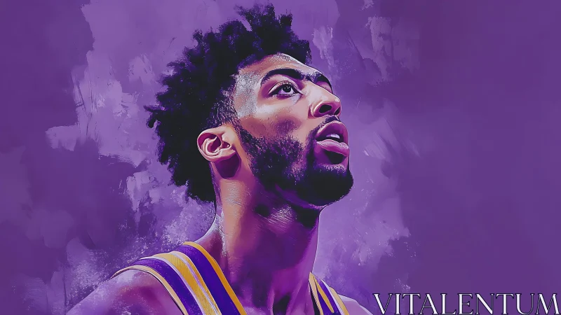 Purple court dreamer gazing toward unseen buzzer destiny.