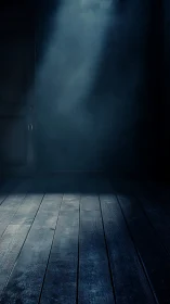 Haunting shaft of light cutting across an empty dark room.