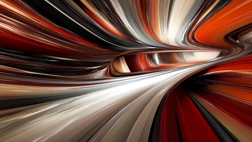 Curved motion tunnel renders elongated streaks of color
