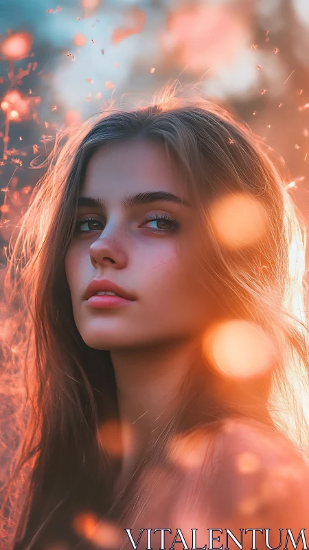 Backlit portrait captures ethereal bokeh and warm rim lighting
