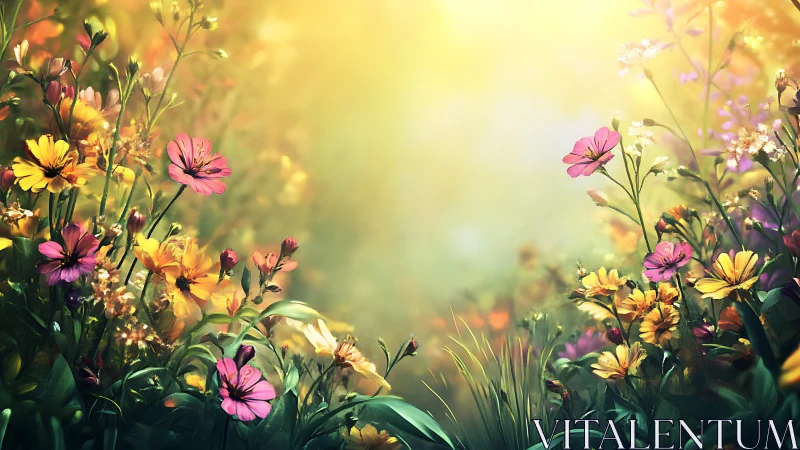 Depth-of-Field Floral Composition with Warm Golden Light.