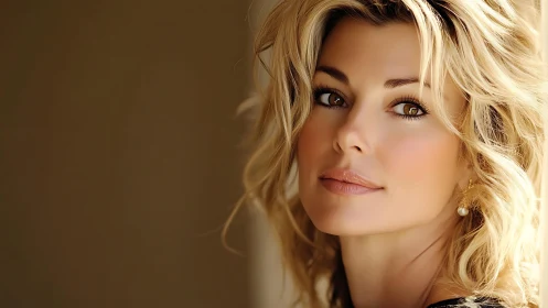 Soft side-lit portrait of blonde woman with shallow depth of field