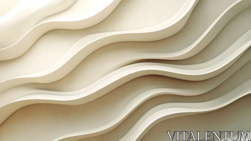 Layered cream wave wall with smooth abstract depth.