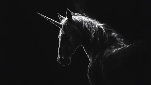 Moonlit phantom unicorn carved from whispering starlight.