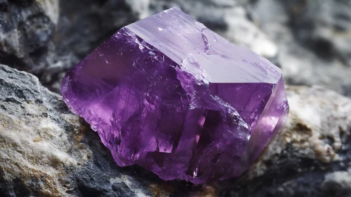 Raw amethyst crystal shows sharp facets, deep violet glow.